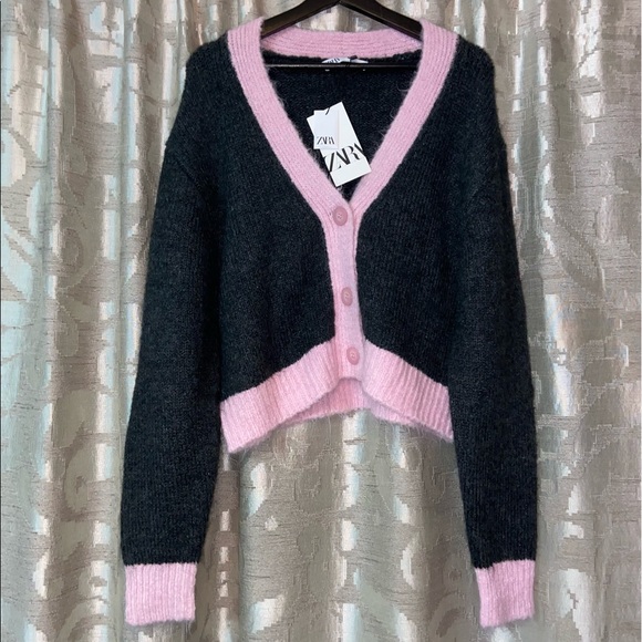 ZARA, Grey Cardigan, L size - Picture 2 of 6